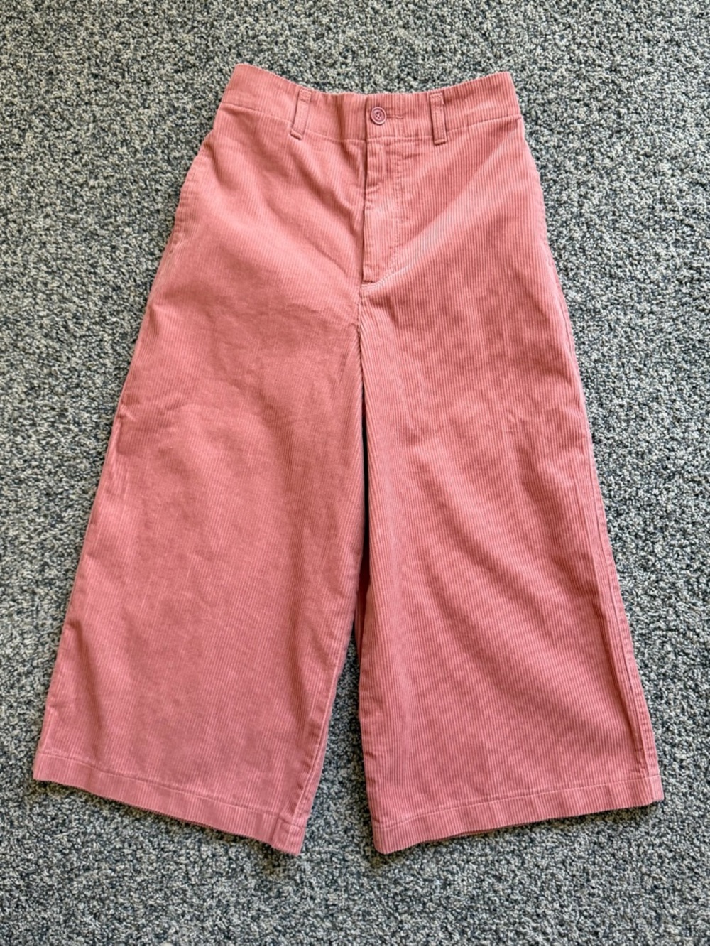 Uniqlo Women’s High Waisted Wide Leg Cropped Culottes Pants Peach Pinky Color